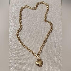 18k Gold Plated Stainless Steel Heart Chain Necklace